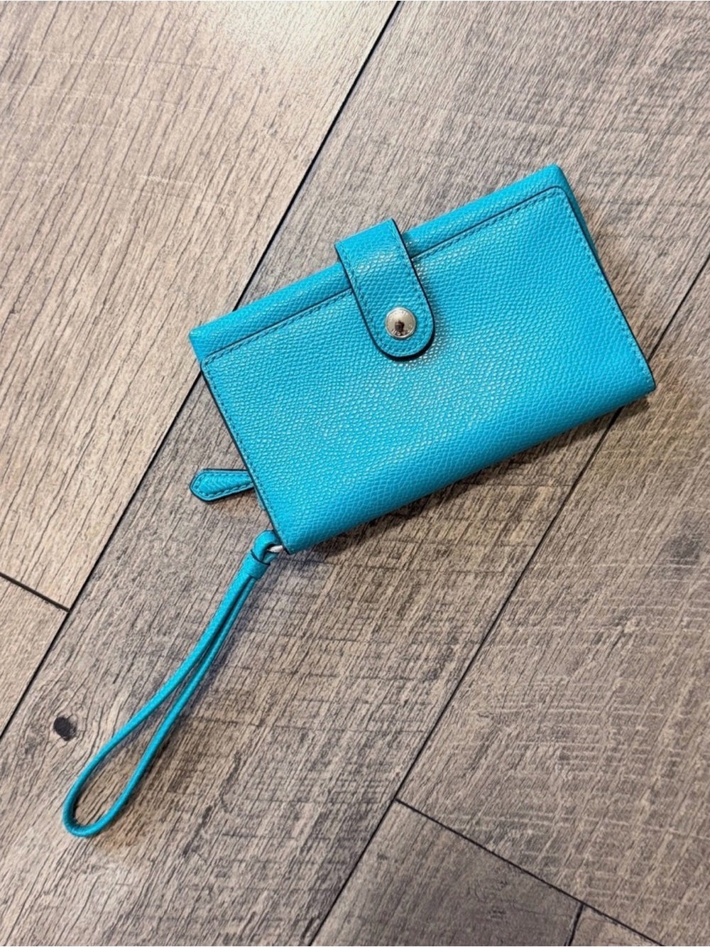 Blue Turquoise Authentic Coach Wristlet for Phone and Credit Cards